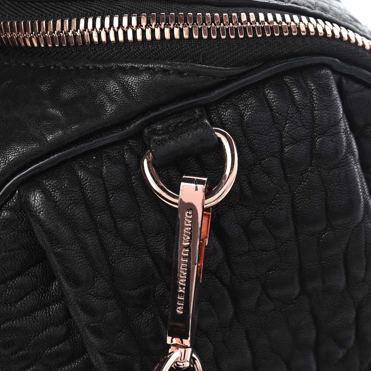 Alexander Wang Pebbled Lambskin Rockie Black Rose Gold Hardware 11 of 11