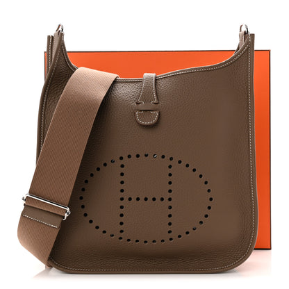 Hermes Taurillon Clemence Evelyne III PM Etoupe 12 of 12