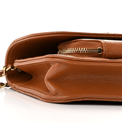 Chanel Caviar Quilted Business Affinity Clutch With Chain Flap Camel 6 of 13