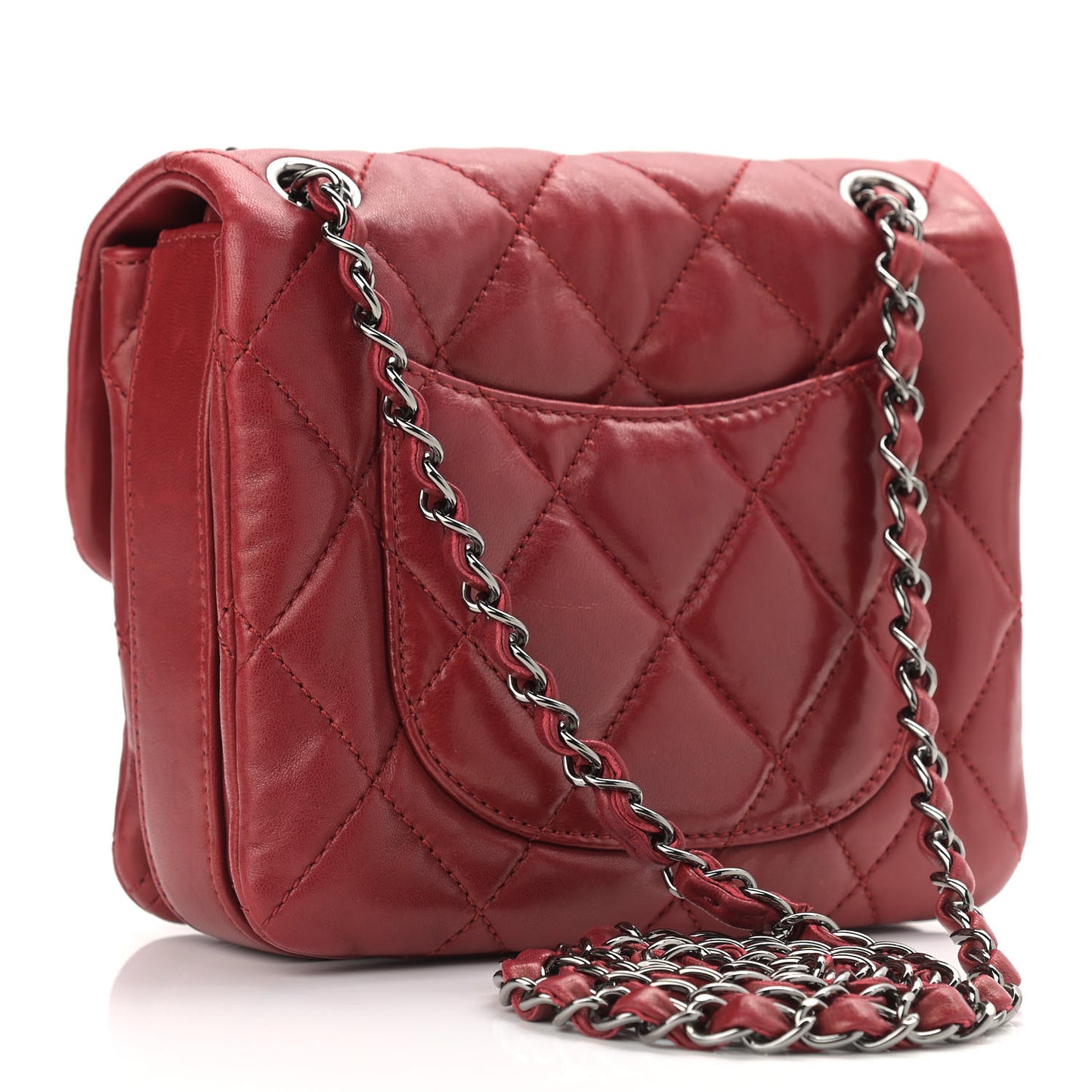 Lambskin Quilted Mini Chanel 3 Flap Red
