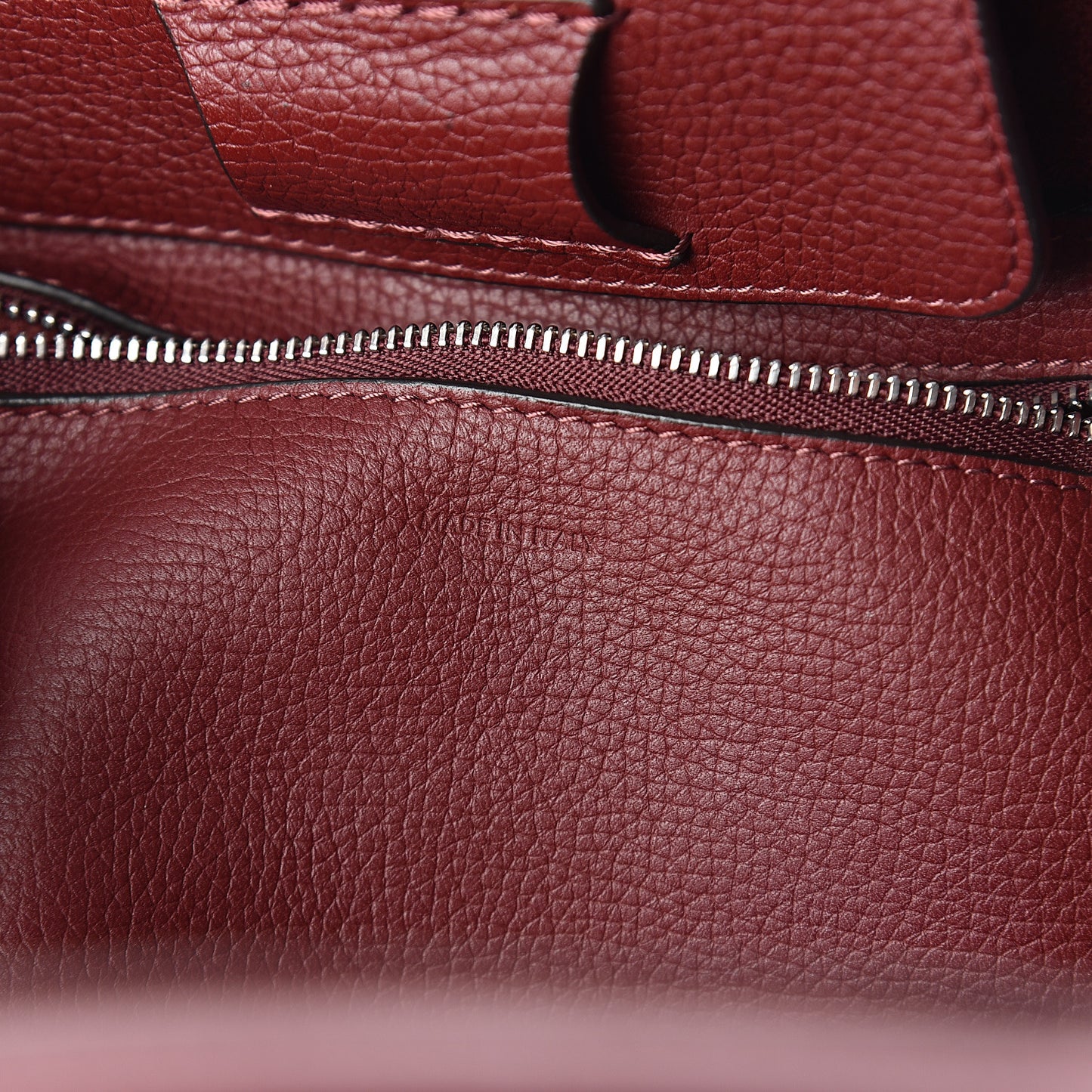 Supple Grained Calfskin Small Long Strap Big Bag Light Burgundy