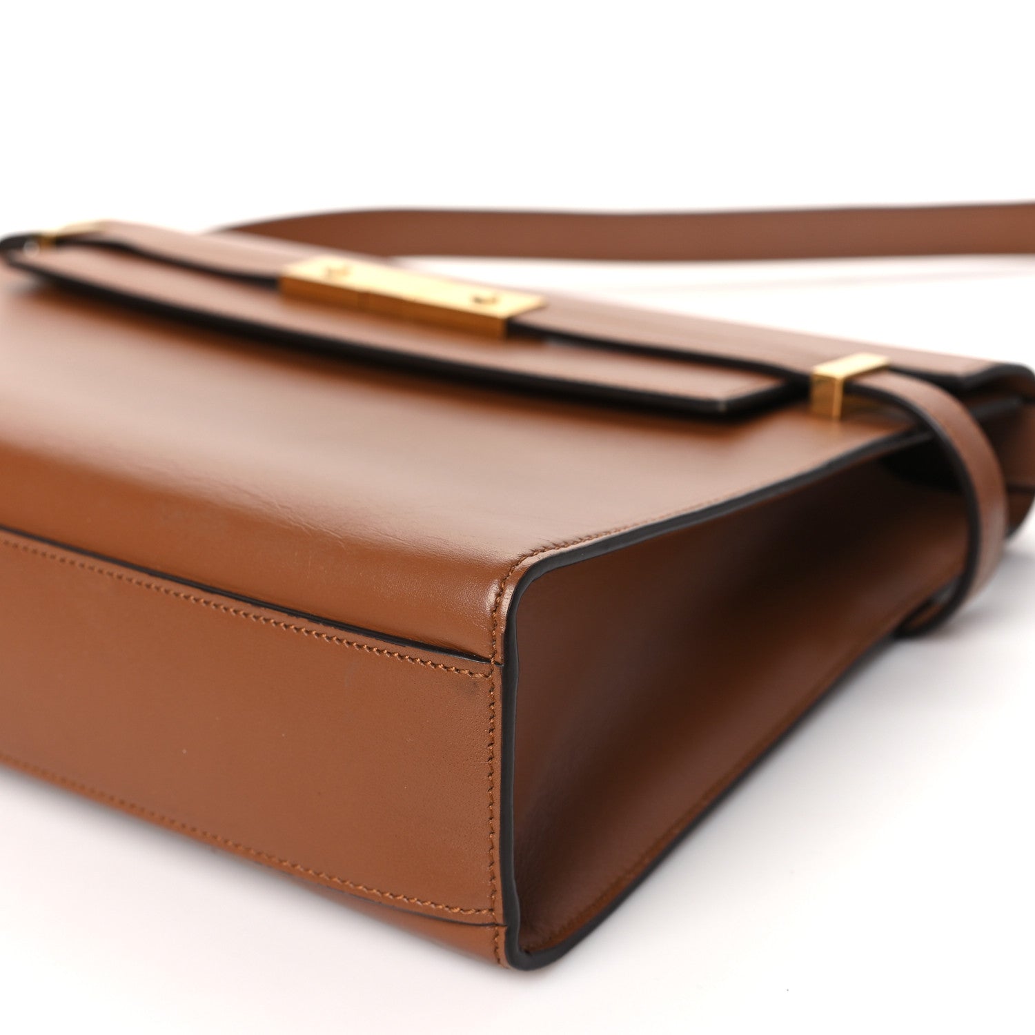 Saint Laurent Smooth Calfskin Manhattan Shoulder Bag Cognac 10 of 11