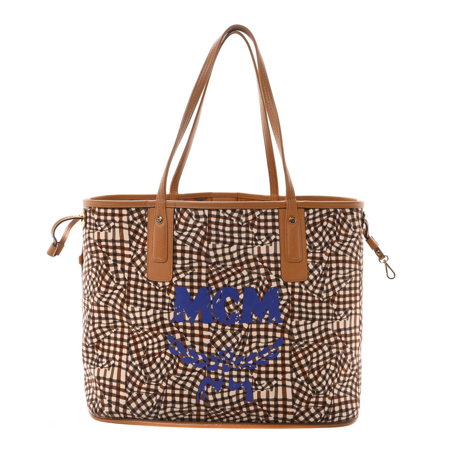 MCM Visetos Medium Liz Reversible Shopper Tote Cognac 10 of 15