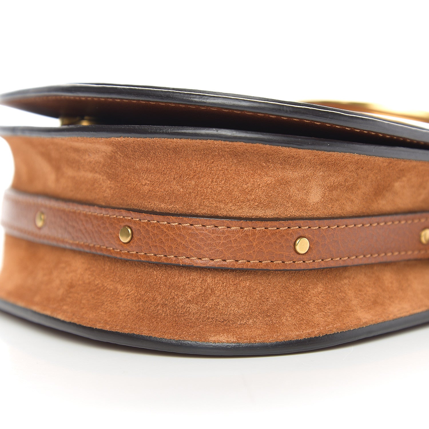 Chloe Calfskin Suede Small Nile Bracelet Bag Caramel 7 of 8
