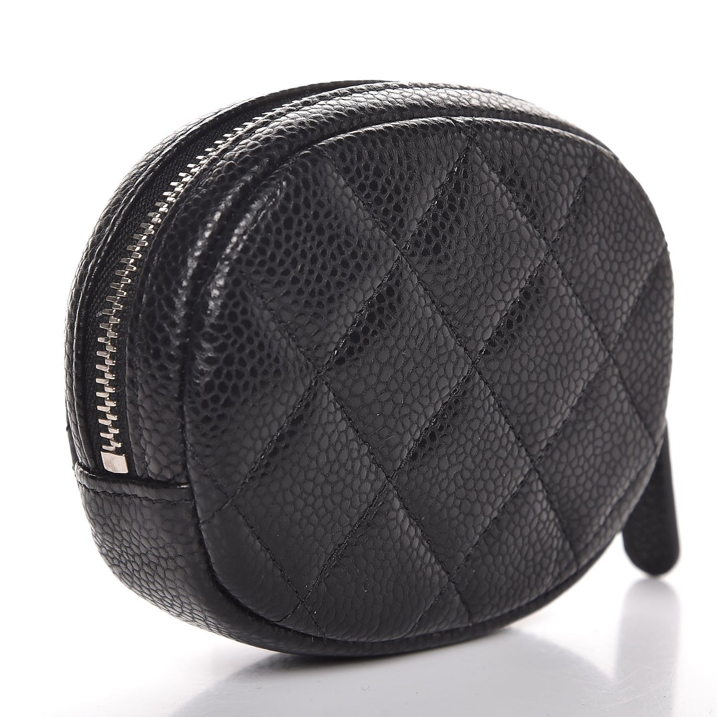 Caviar Quilted Zip Around Classic Coin Purse Black