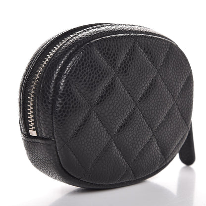 Chanel Caviar Quilted Zip Around Classic Coin Purse Black 3 of 7