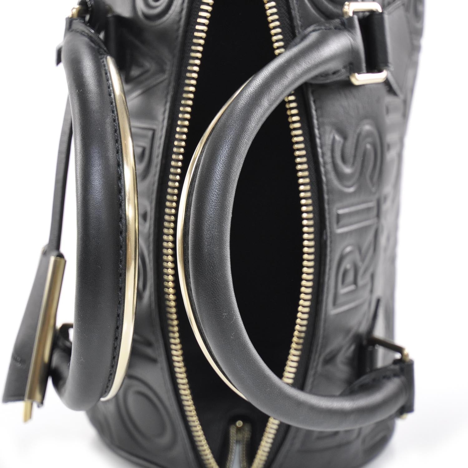 Louis Vuitton Calfskin Embossed Mini Cube Speedy Black 9 of 11