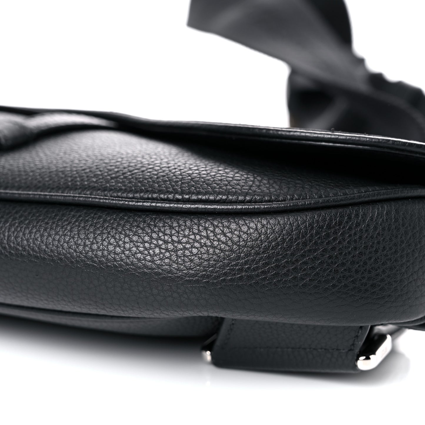 Grained Calfskin Kim Jones Saddle Bag Black