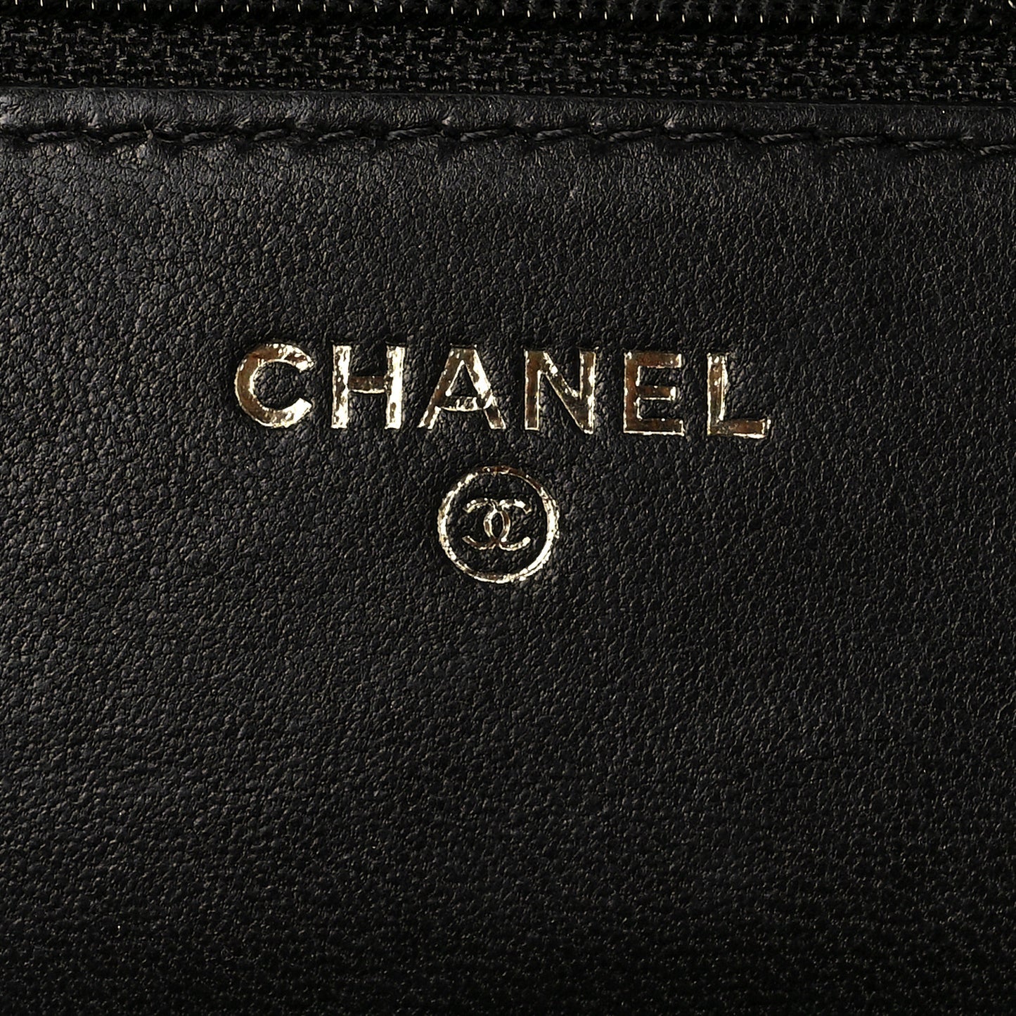 Lambskin Quilted Wallet On Chain WOC Black