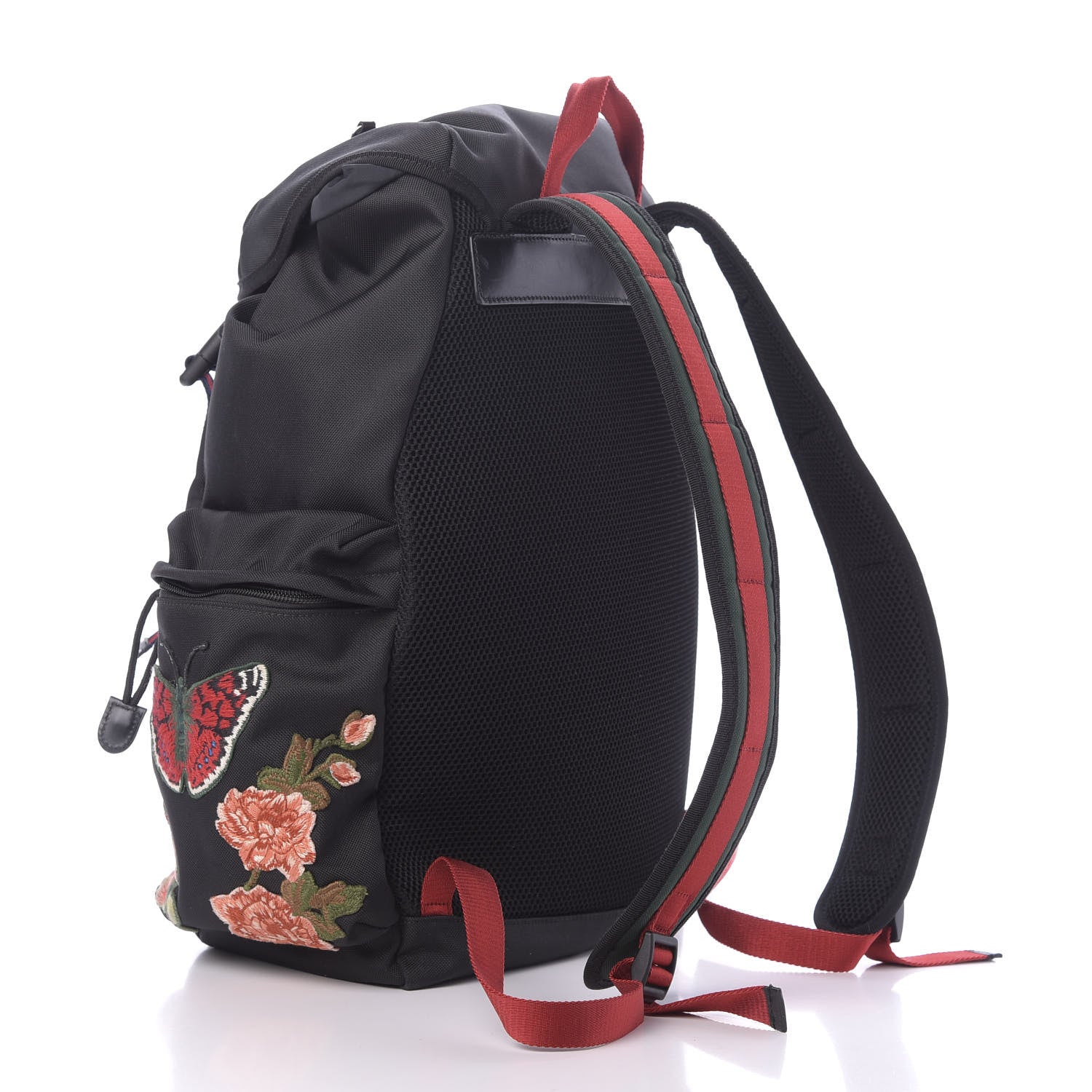 Gucci Techno Canvas Web L'Aveugle Par Amour Embroidered Double Buckle Backpack Black 2 of 11