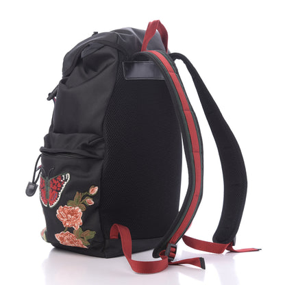 Gucci Techno Canvas Web L'Aveugle Par Amour Embroidered Double Buckle Backpack Black 2 of 11