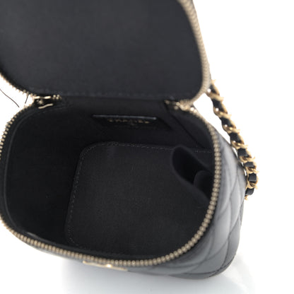 Chanel Lambskin Quilted Top Handle Mini Vanity Case With Chain Black 4 of 4