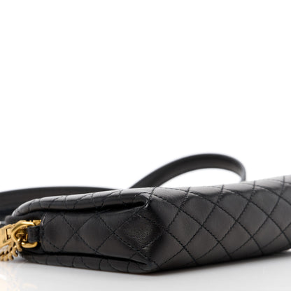 Saint Laurent Lambskin Quilted Gaby Zipped Pouch Black 8 of 10