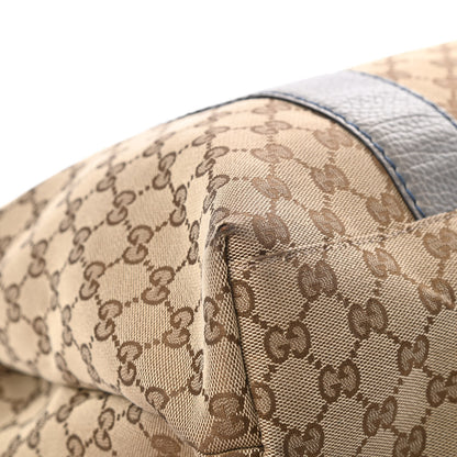 Gucci Monogram Medium Bamboo Bar Tote Blue 9 of 13