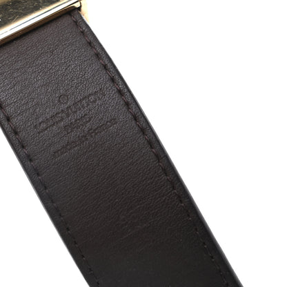 Louis Vuitton Damier Ebene LV Paris Buckle Belt 95 38 Gold 3 of 5