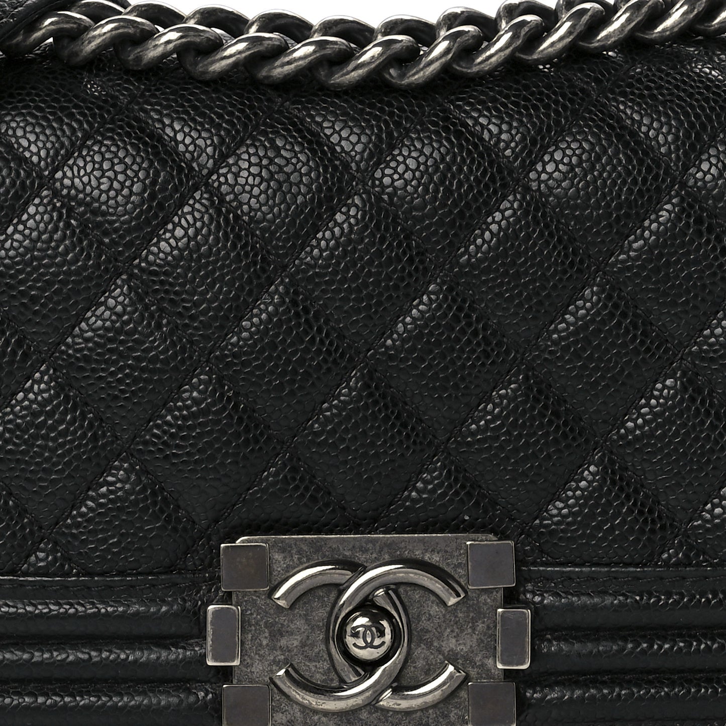 Caviar Quilted Small Boy Flap Black