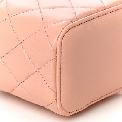 Chanel Lambskin Quilted Pearl Crush Mini Vanity Case With Chain Light Beige 8 of 10