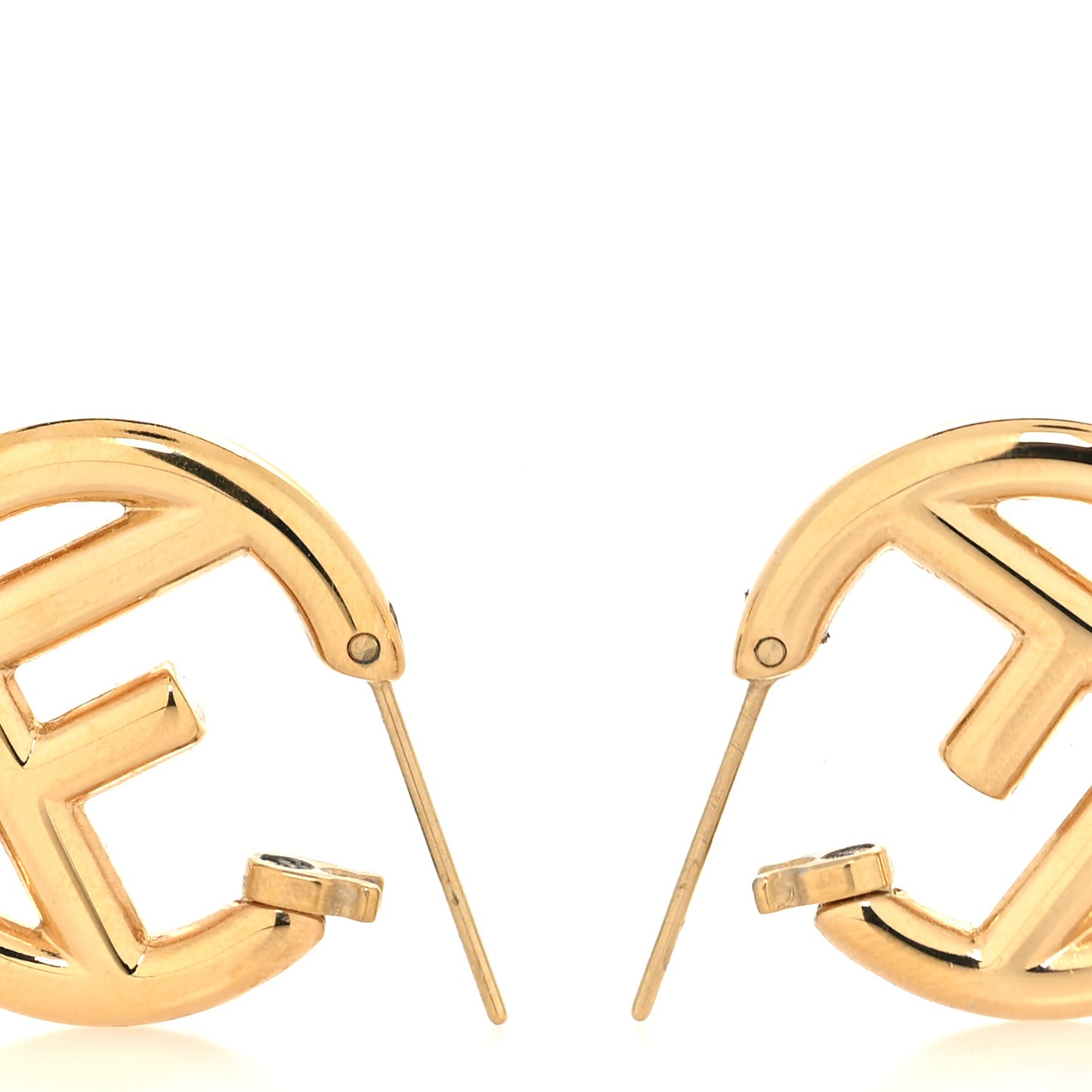 Metal F is Fendi Hoop Earrings Gold