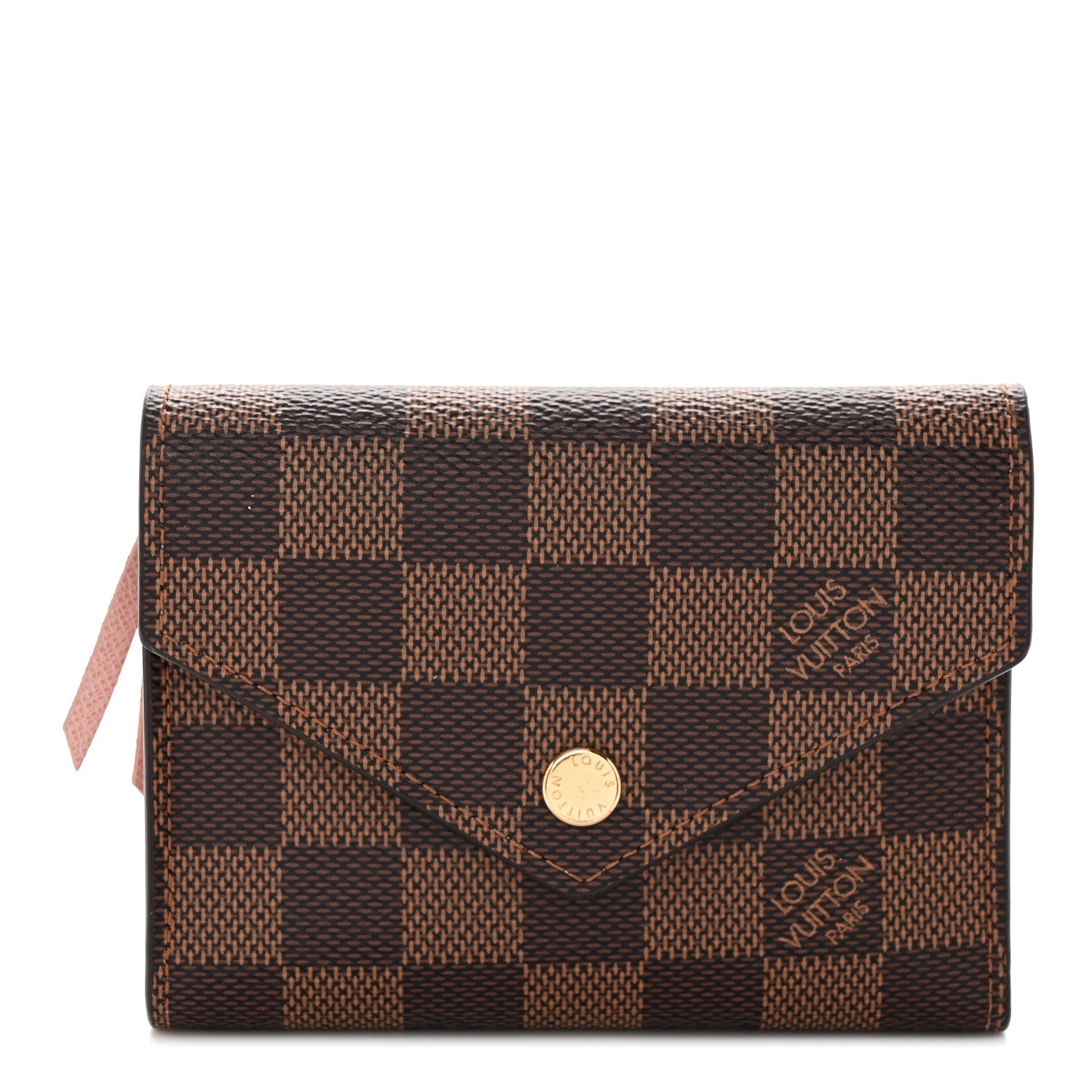 Louis Vuitton Damier Ebene Victorine Wallet Rose Ballerine 1 of 9