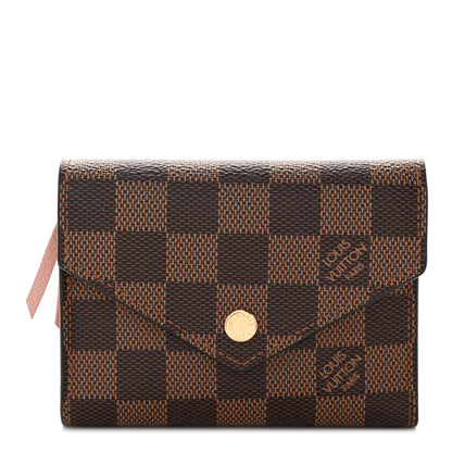 Louis Vuitton Damier Ebene Victorine Wallet Rose Ballerine 1 of 9