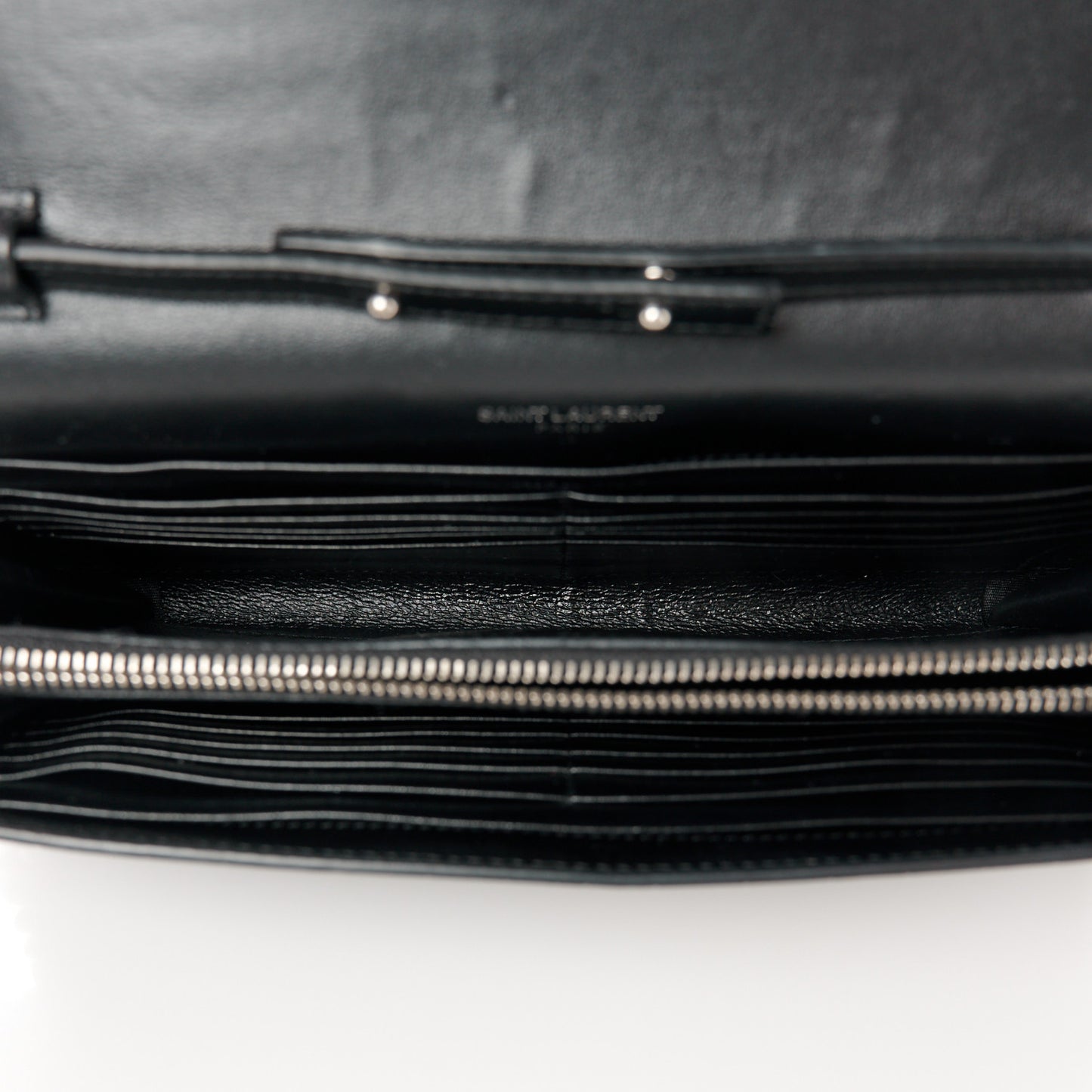 Crocodile Embossed Calfskin Monogram Chain Wallet Black