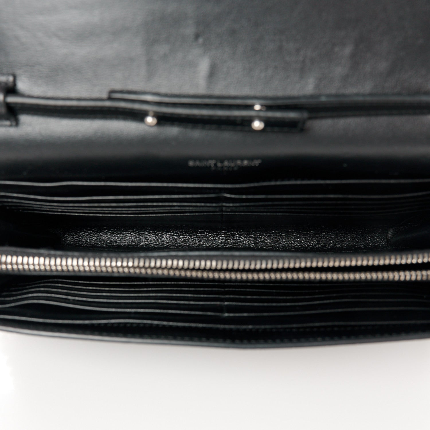 Saint Laurent Crocodile Embossed Calfskin Monogram Chain Wallet Black 5 of 9