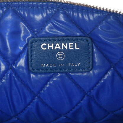 Chanel Metallic Lambskin Quilted Medium Data Center Cosmetic Case Silver 6 of 8