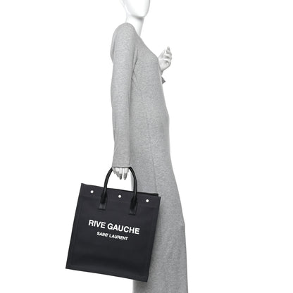 Saint Laurent Linen Calfskin Rive Gauche North South Tote Grey 2 of 10