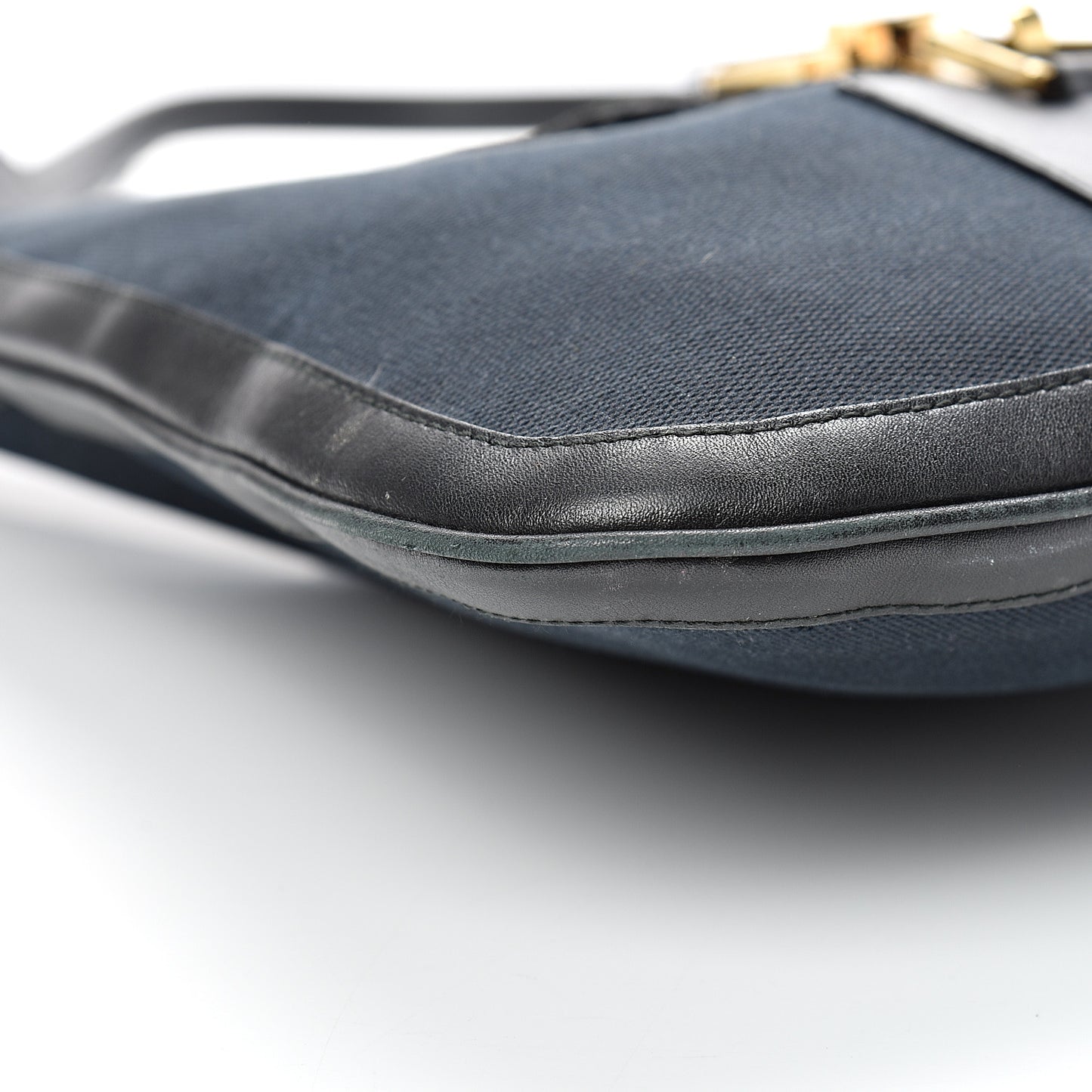 Canvas Calfskin Jackie O Hobo Black