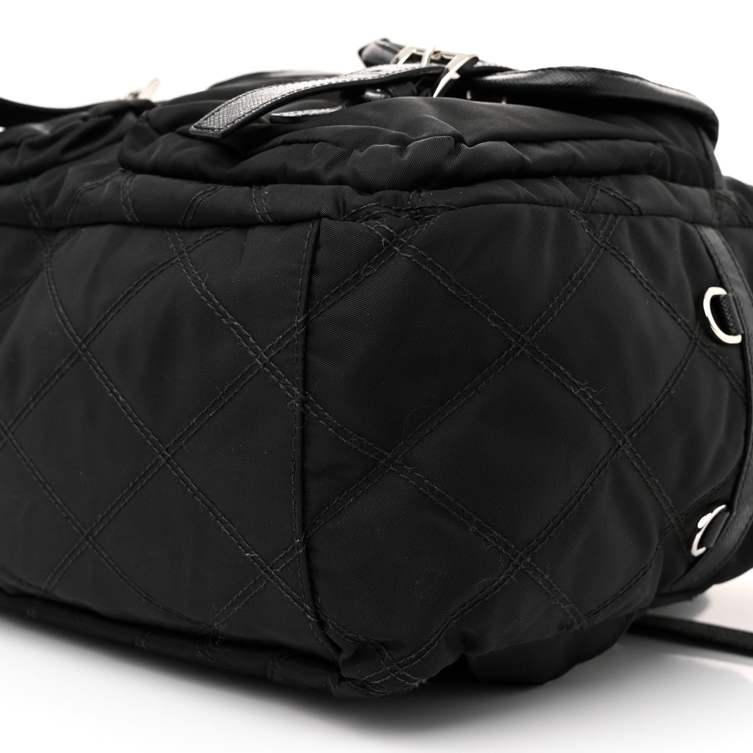 Prada Tessuto Nylon Saffiano Vela Quilted Backpack Black 9 of 9