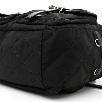 Prada Tessuto Nylon Saffiano Vela Quilted Backpack Black 9 of 9
