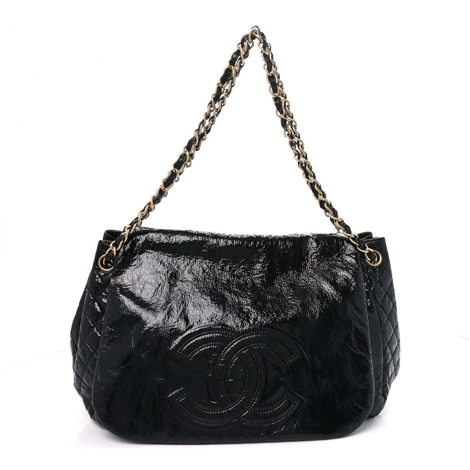 Chanel Vinyl XL Rock and Chain Flap Black 1 of 12