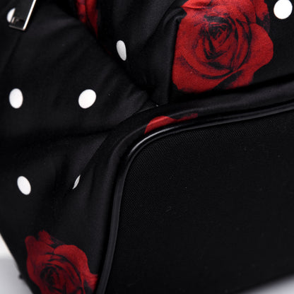 Saint Laurent Satin Rose Print Mini City Backpack Black 9 of 17