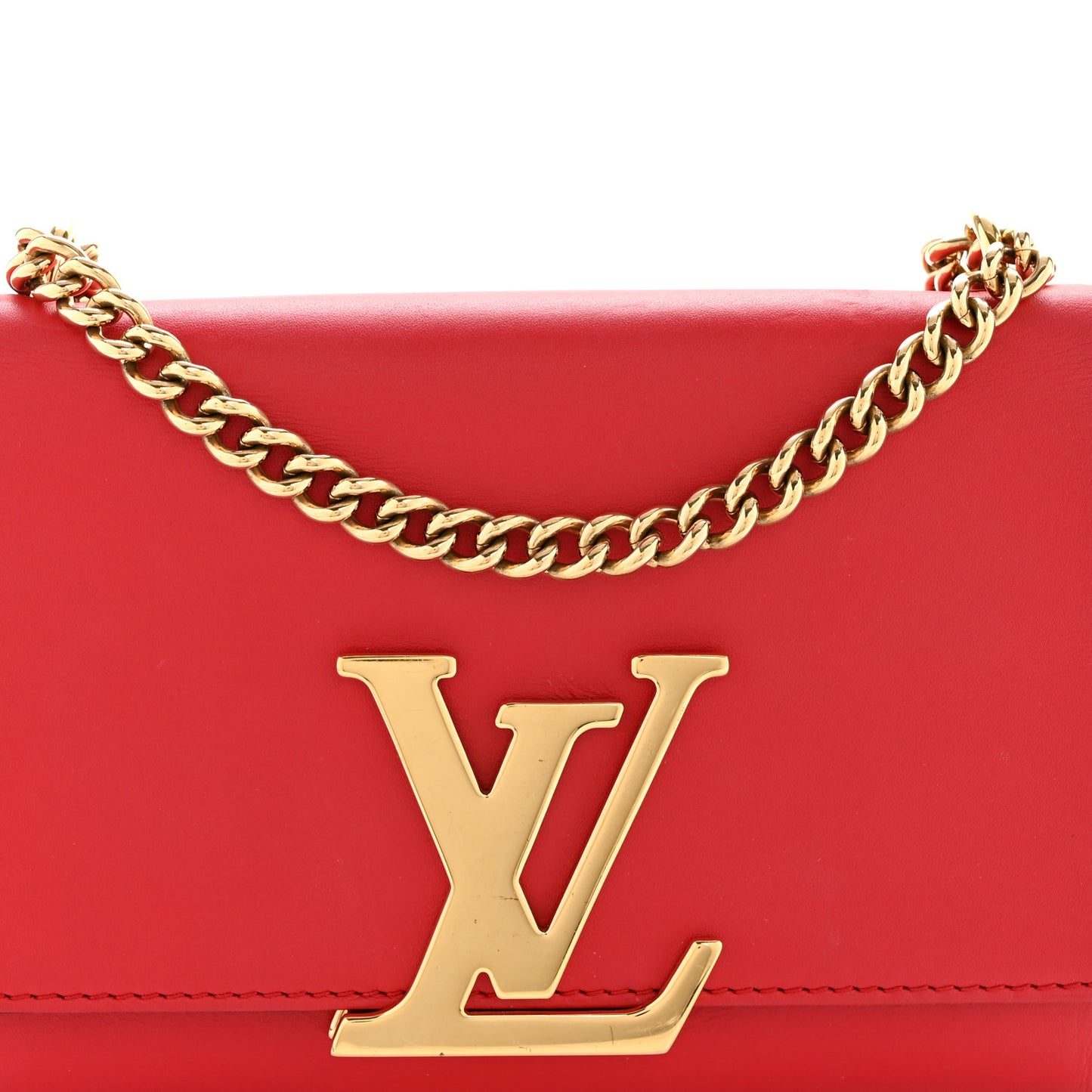 Calfskin Chain Louise MM Red