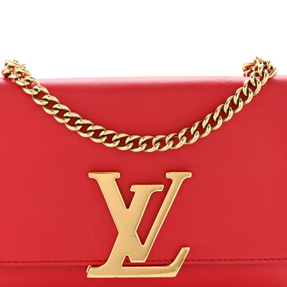 Louis Vuitton Calfskin Chain Louise MM Red 7 of 14