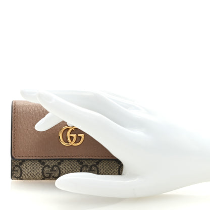 Gucci Dollar Calfskin GG Supreme Monogram GG Marmont 6 Key Holder Case Porcelain Rose Beige Ebony 2 of 8