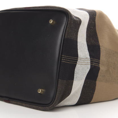 Burberry Canvas Mega Check Medium Ashby Hobo Black 10 of 11