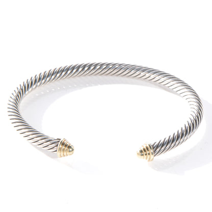 David Yurman Sterling Silver 14K Yellow Gold 5mm Cable Classics Bracelet 1 of 4