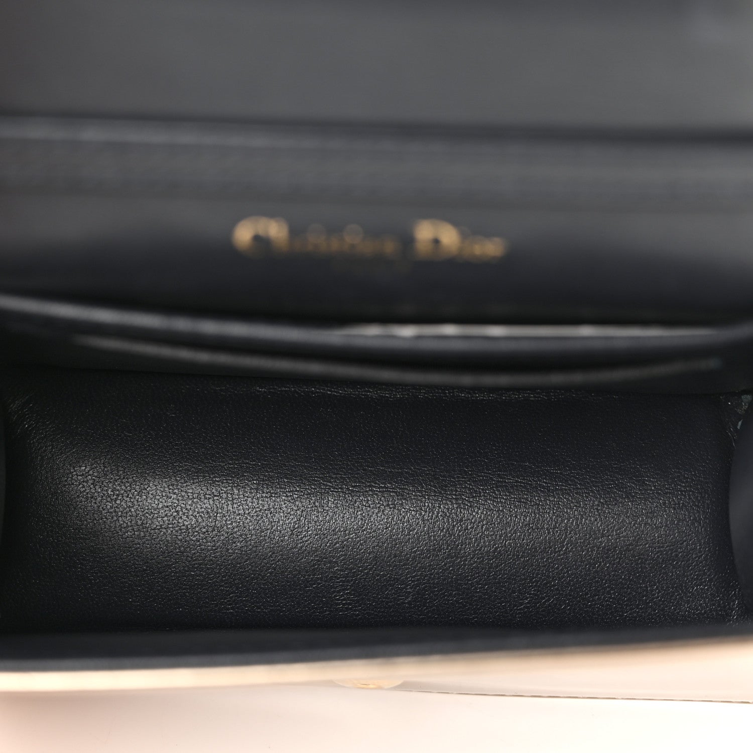 Christian Dior Metallic Patent Micro-Cannage Baby Diorama Flap Bag Gold 5 of 11
