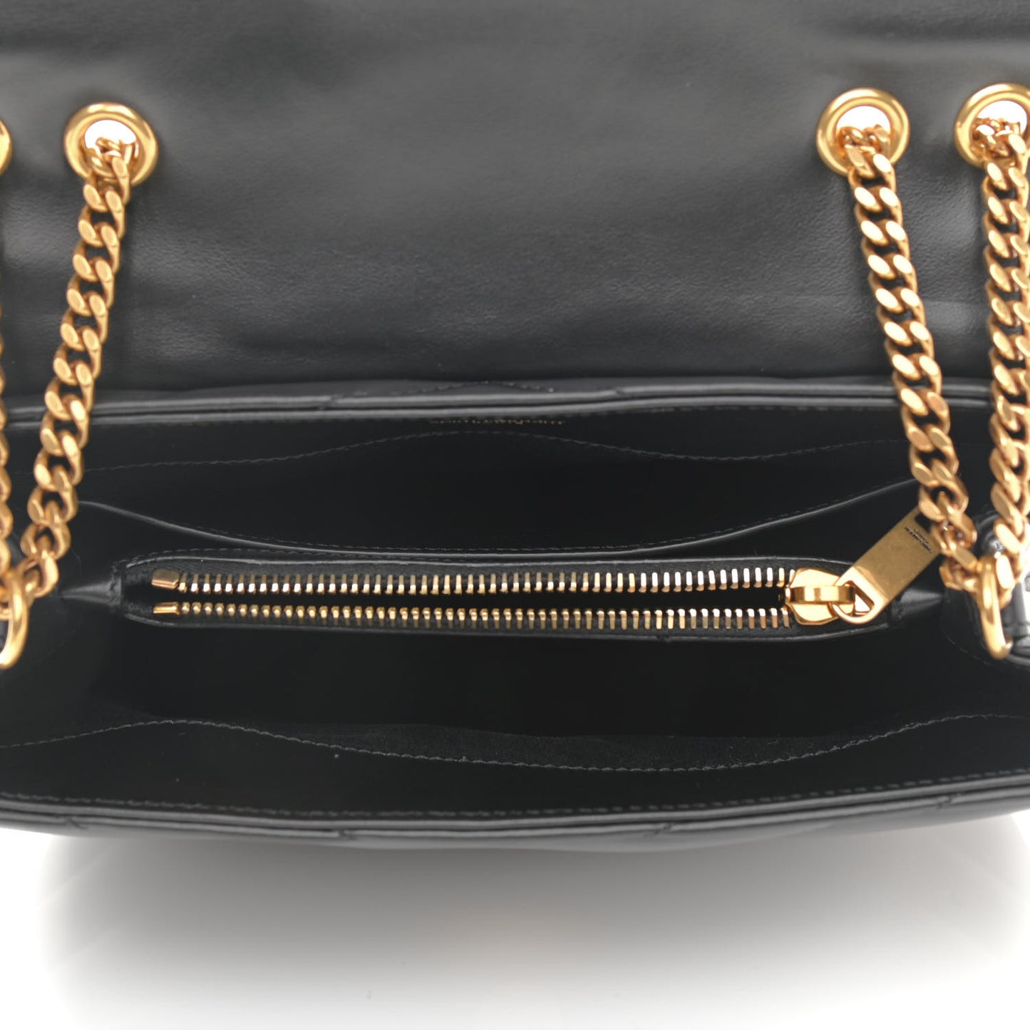 Calfskin Y Quilted Monogram Small Loulou Chain Satchel Black