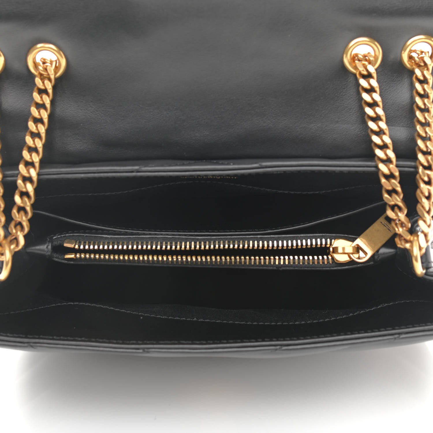 Saint Laurent Calfskin Y Quilted Monogram Small Loulou Chain Satchel Black 5 of 9