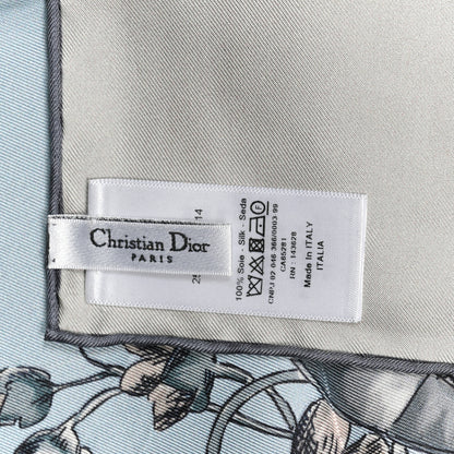 Christian Dior Silk Le Jugement Square Scarf Blue 2 of 4