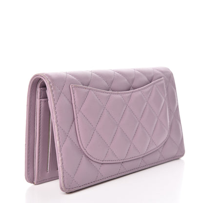 Chanel Lambskin Quilted Yen Wallet Lilac 10 of 14