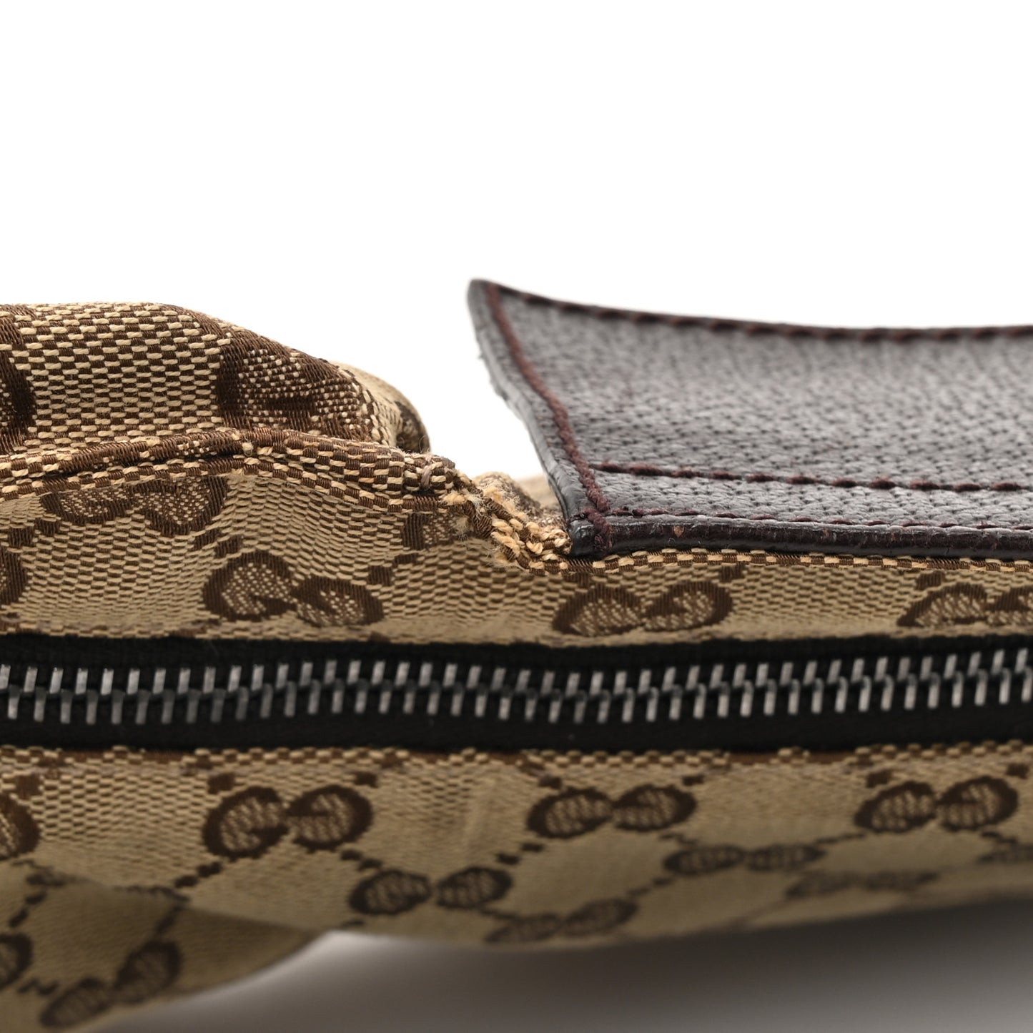 GG Monogram Double Pocket Belt Bag Dark Brown