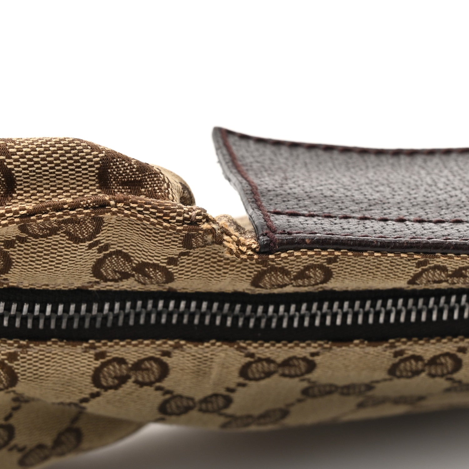 Gucci GG Monogram Double Pocket Belt Bag Dark Brown 12 of 13