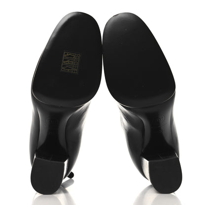 Chanel Shiny Crumpled Calfskin CC Cap Toe Ankle Boots 35.5 Black 6 of 10