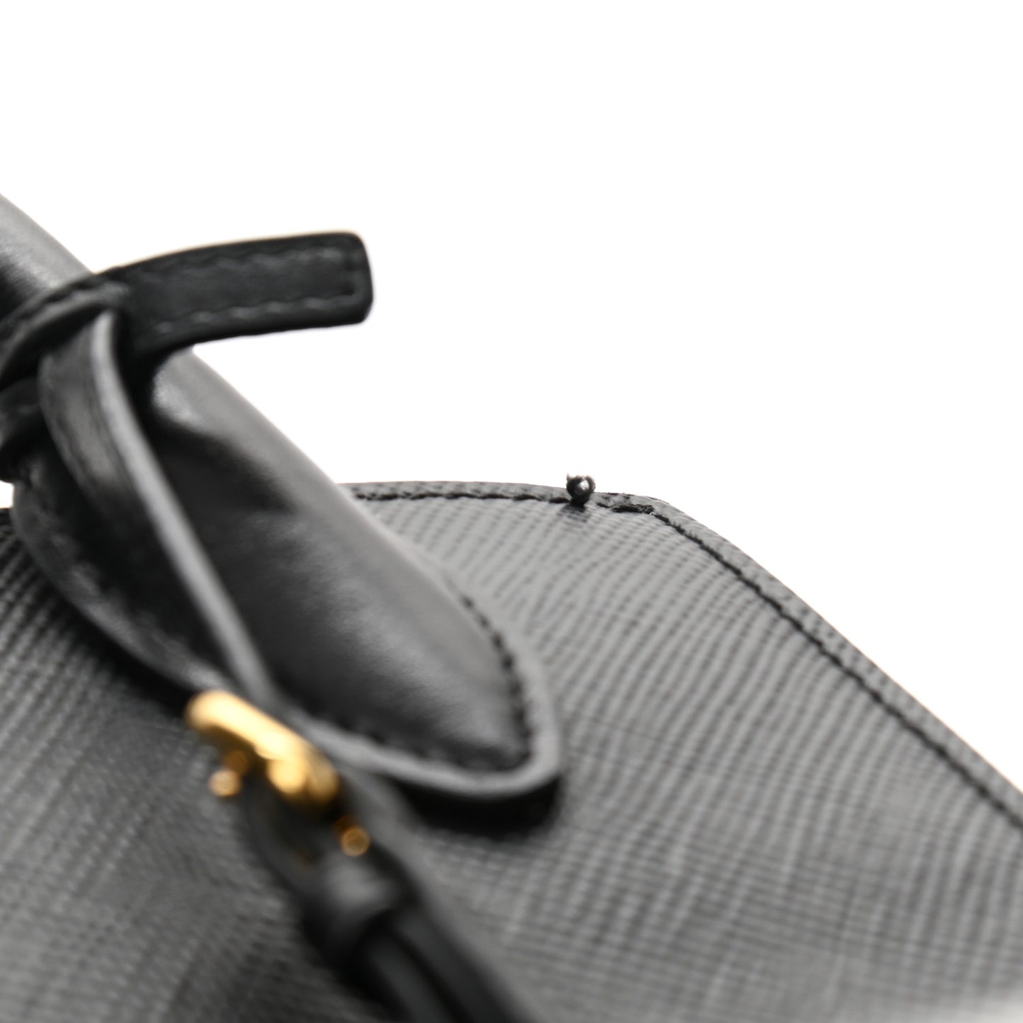 Saffiano Cuir Calfskin Small Monochrome Top Handle Tote Black