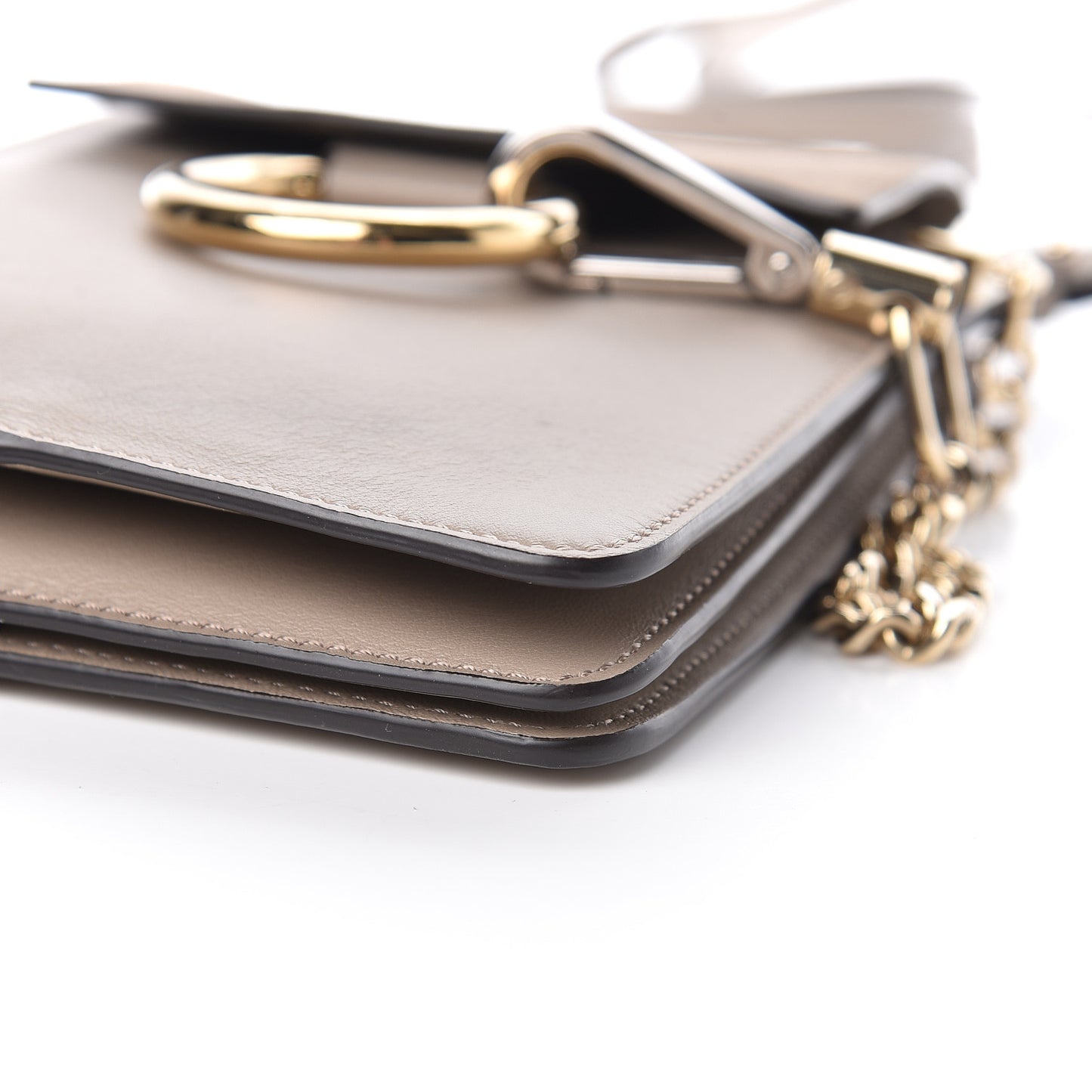 Suede Calfskin Mini Faye Bracelet Bag Motty Grey