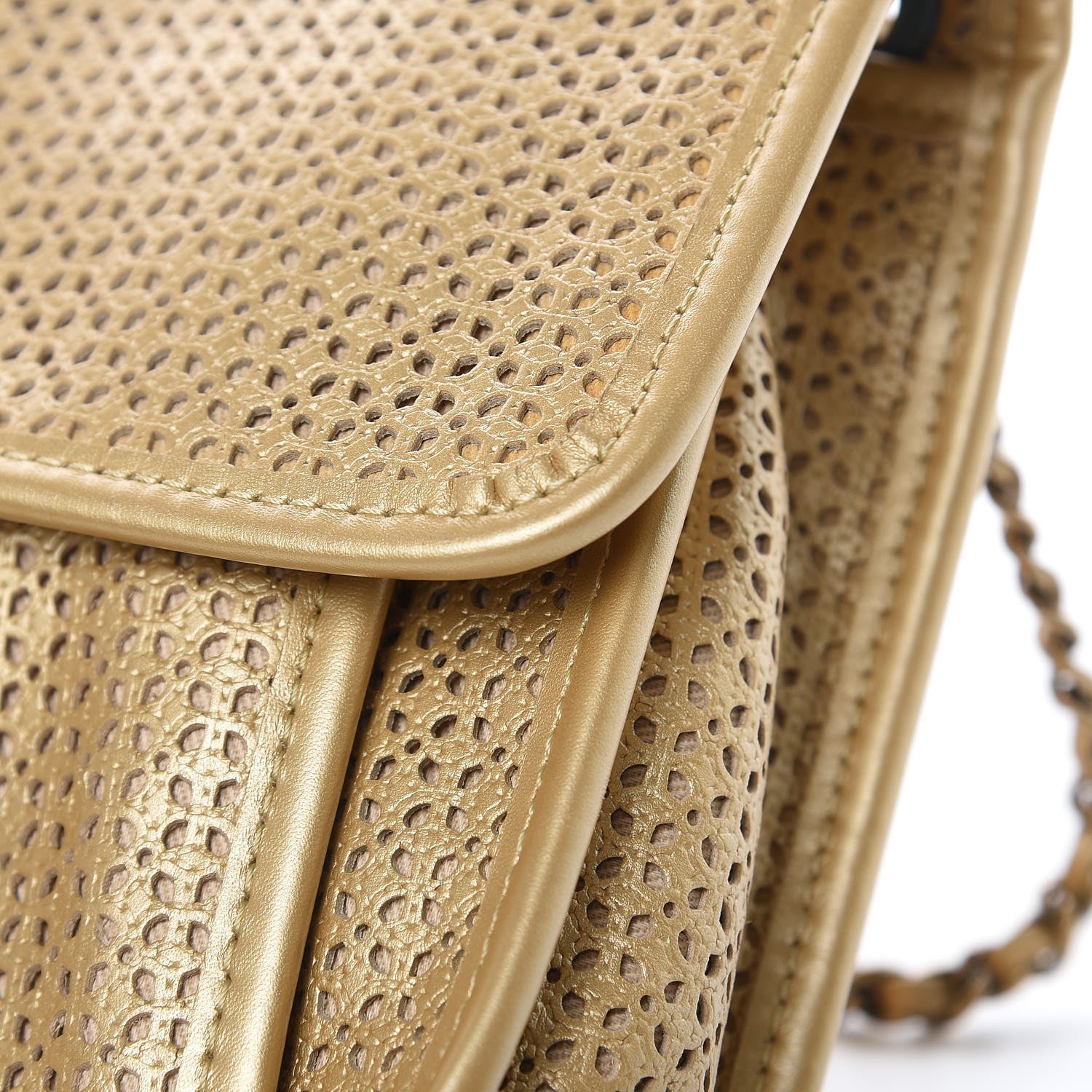 Chanel Metallic Perforated Calfskin Small Up In The Air Flap Gold 13 of 14