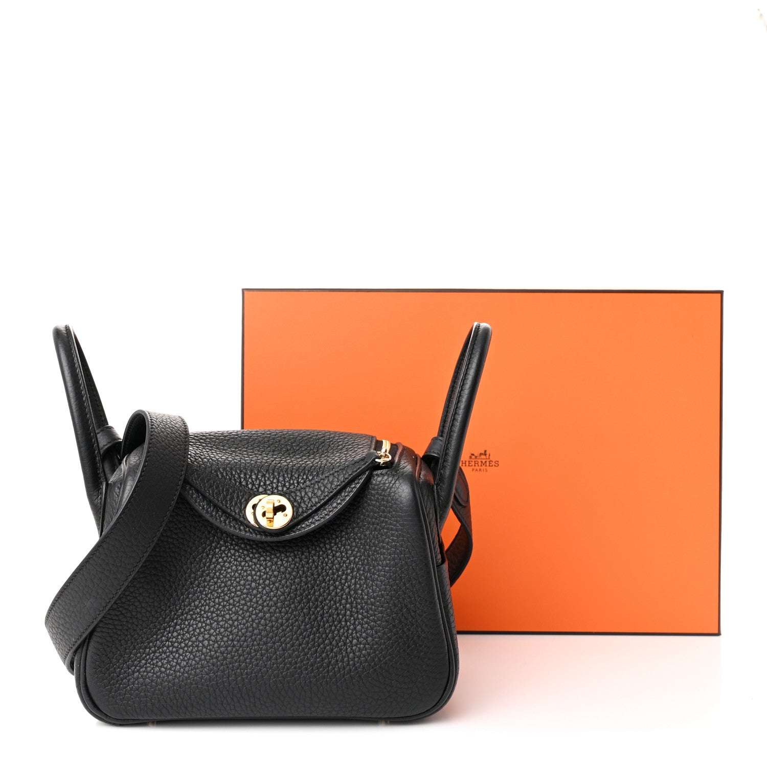 Hermes Taurillon Clemence Mini Lindy 20 Black 11 of 11